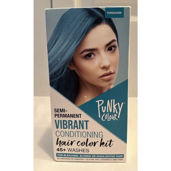 Punky Color Semi Permanent Vibrant Conditioning Turquoise Hair Color Kit NEW - Picture 1 of 4